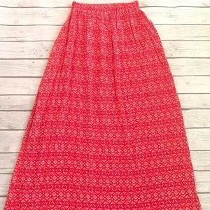 Francesca’s Red orange maxi skirt-medium